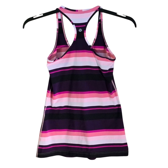 RARE Lululemon Cool Racerback Tank Striped Rib Paris Pink (2012 Release) size XS - Picture 2 of 9